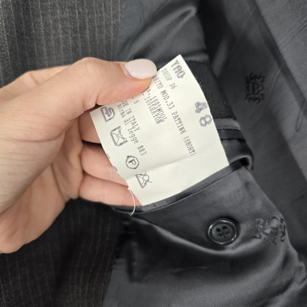 Ermenegildo Zegna Wool Pinstripe Grey Blazer Jacket Size 38 IT 48